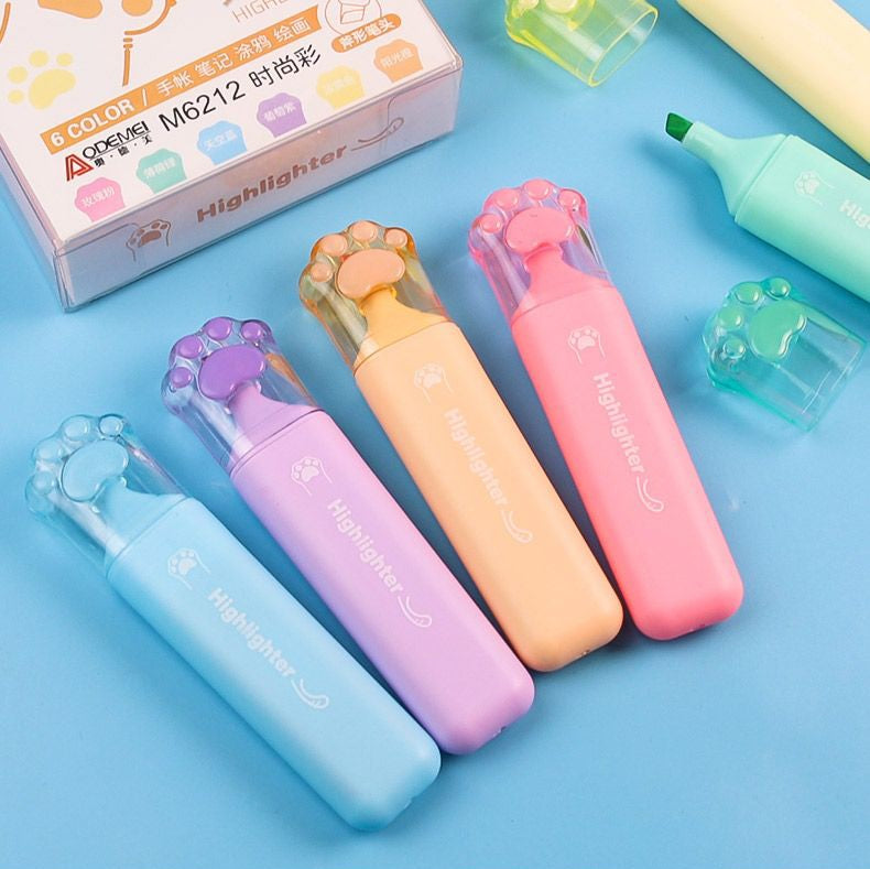 6 COLOR HIGHLIGHTER BRUSHES SET