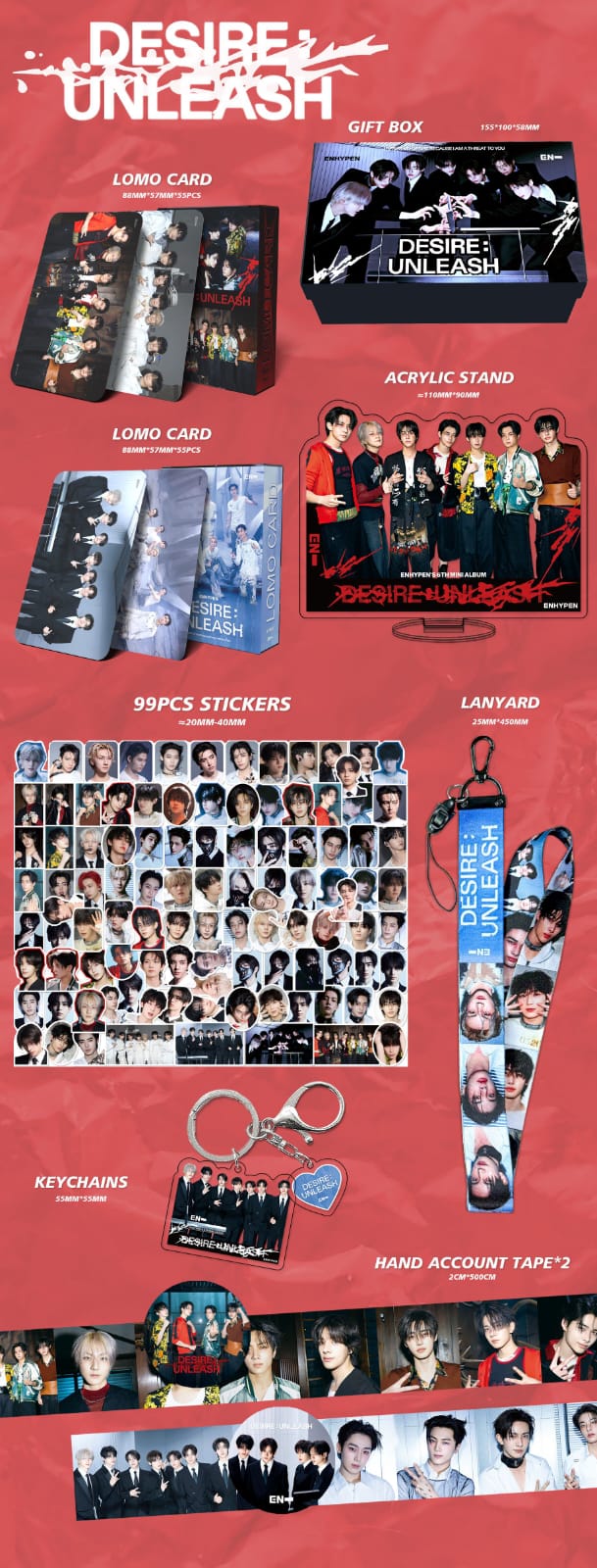 ENHYPEN DESIRE: UNLEASH GIFT BOX WITH VARIOUS ITEMS!✨