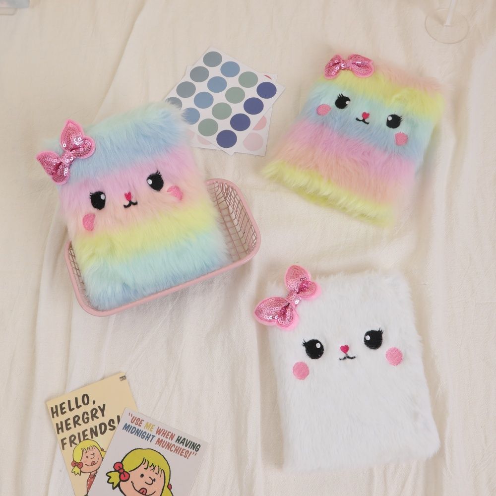 KAWAII NOTEBOOK WITH PLUSH COVER